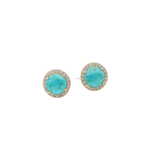 Gold Turquoise & Diamond Earring - Image 1